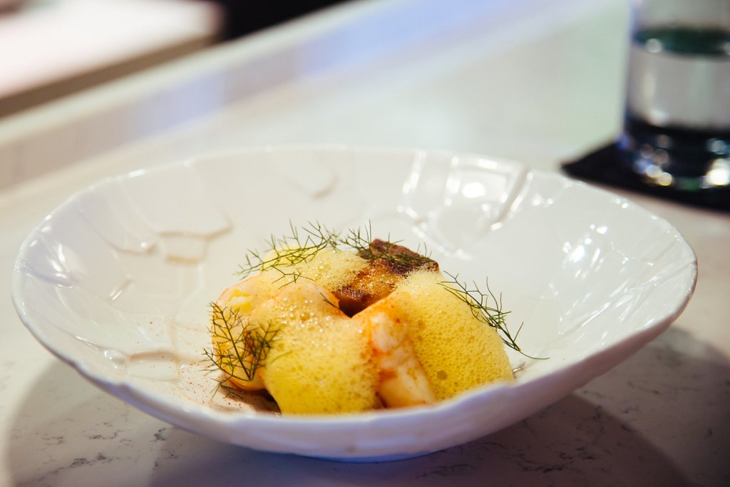 Canadian lobster, iberico pork belly, jamon with a white bean cassoulet