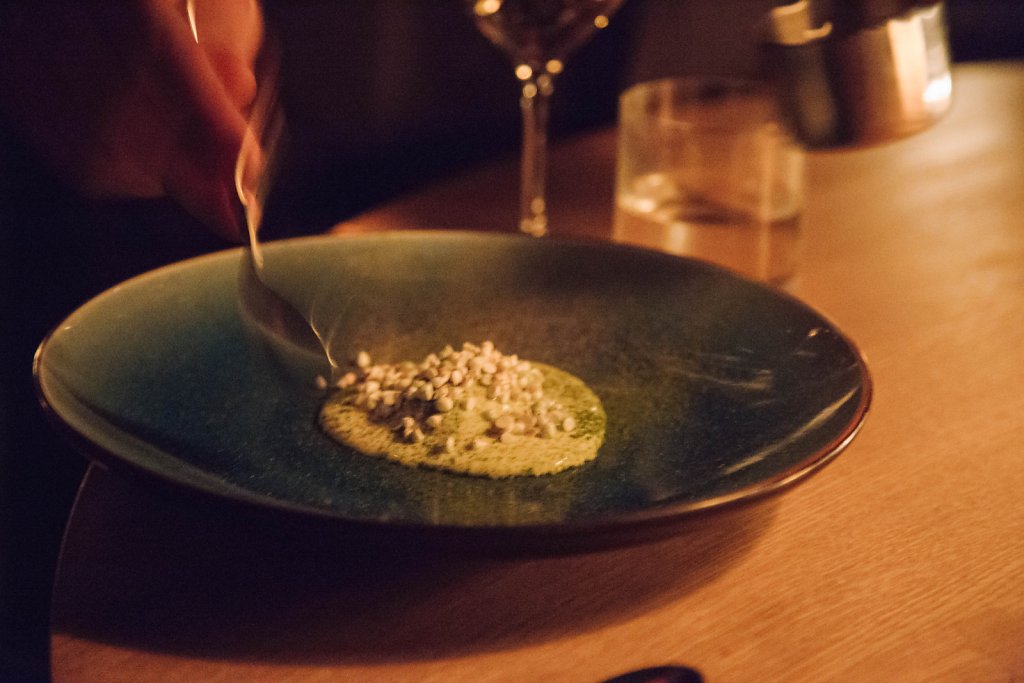 Rhubarb, tarragon and custard